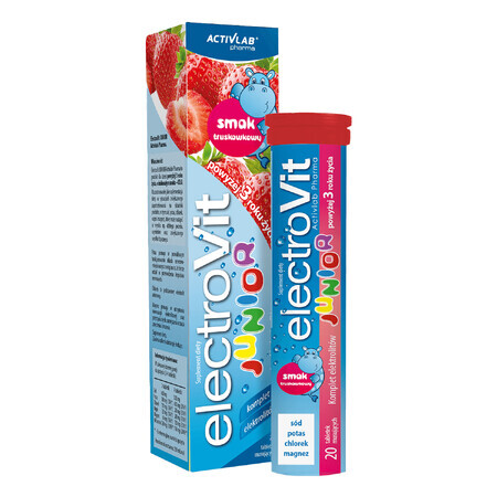 Activlab Pharma ElectroVit Junior, mayores de 3 años, sabor fresa, 20 comprimidos efervescentes