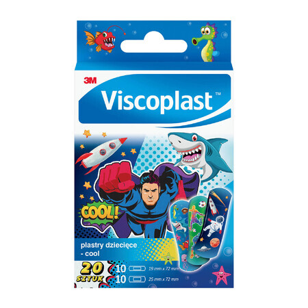 Viscoplast Cool, tiritas para niños, 20 unidades