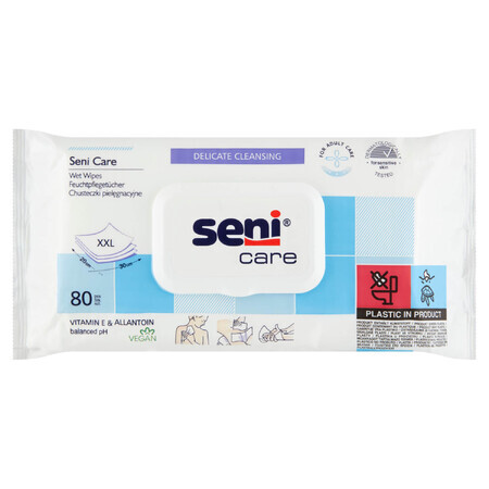 Seni Care, toallitas húmedas, cuidado, con clip, XXL, 80 unidades