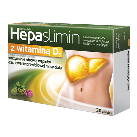 Hepaslimin con vitamina D3, 30 comprimidos recubiertos con película