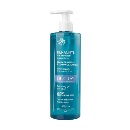 Detergente Viso Delicato Ducray Keracnyl per Pelli Imperfette, 400 ml