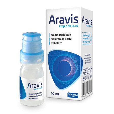 Gocce per gli occhi Aravis, 10 ml - lenitive e idratanti, supporto alla salute degli occhi, detergente e rinfrescante. Per una visione chiara e comfort degli occhi.