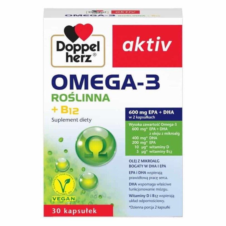 Doppelherz aktiv Omega-3 Vegetal, 30 cápsulas