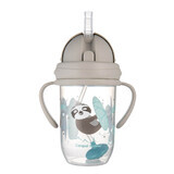 Canpol Babies Drip Cup with Tube and Weight, Exotic Animals, Grey, 56/606, From 6 Months, 270ml