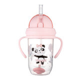 Canpol Babies Drip Cup with Tube and Weight, Exotic Animals, Pink, 56/606, From 6 Months, 270ml