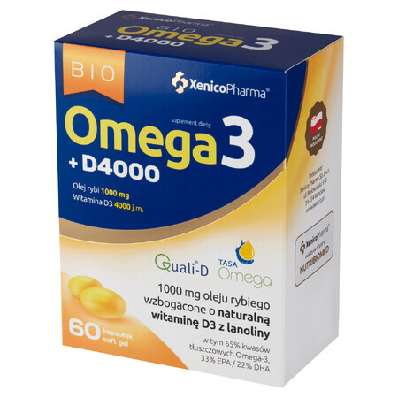 Bio Omega3 + D4000, 60 cápsulas