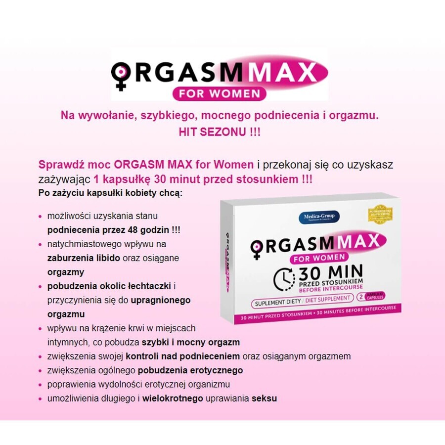 Medica-Group Orgasm Max para Mujer, 2 cápsulas