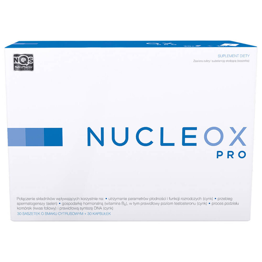 Nucleox Pro, sabor cítrico, 30 sobres + 30 cápsulas