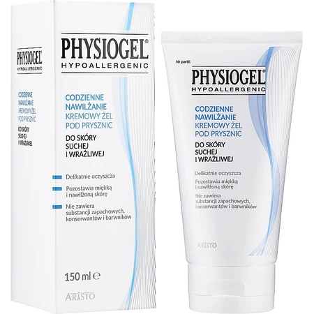 Physiogel Daily Moisturising, gel de duș cremos, piele uscată și sensibilă, 150 ml