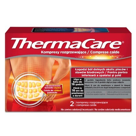 ThermaCare heating compresses for back and hips, 2 pieces