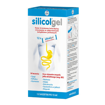 Silicolgel, gel oral, 15 ml x 12 sobres