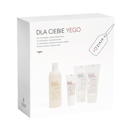 Set Ziaja Yego, gel de ducha y champú, 400 ml + gel de ducha y champú, 2 x 200 ml + bálsamo para después del afeitado, 80 ml