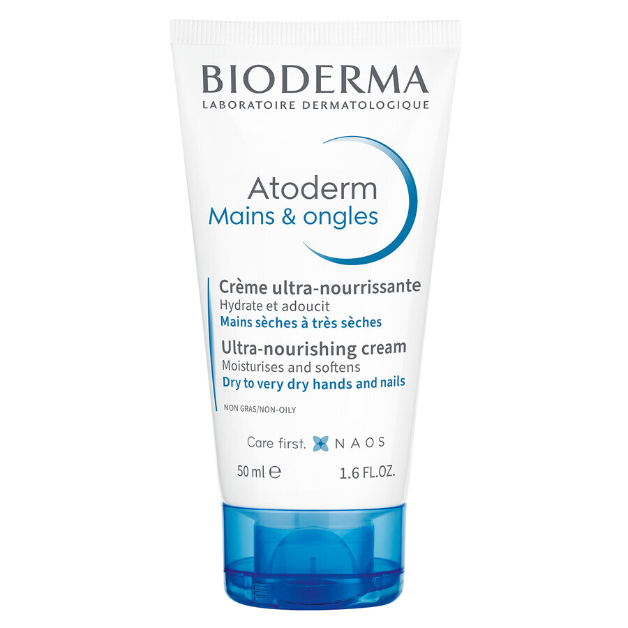 Bioderma Atoderm Mains & Ongles, crema ultra-nutritiva para manos y uñas, 50 ml