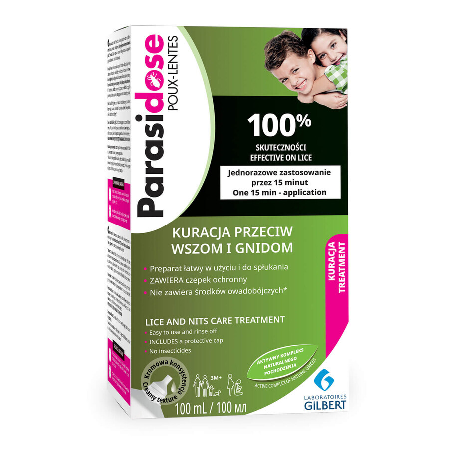 Parasidose, tratamiento para la eliminación de piojos y liendres, 100 ml