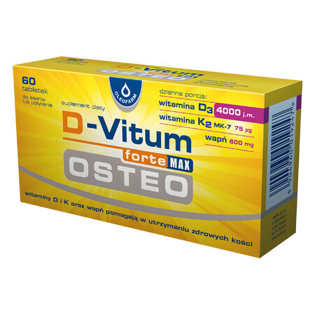 D-Vitum Forte Max Osteo, 60 comprimés à sucer ou à avaler