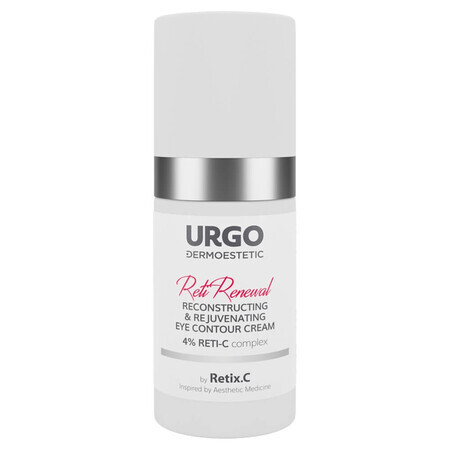 Urgo Dermoestetic Reti Renewal, crema de contorno de ojos reparadora y rejuvenecedora 4% RETI-C, 15 ml