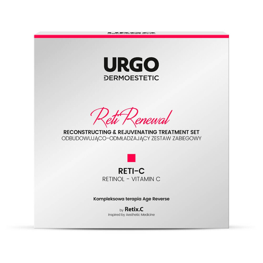 Urgo Dermoestetic Reti Renewal, set reconstituyente y rejuvenecedor, crema activadora, 2 x 5 ml + mascarilla facial, 4 x 3 ml + suero calmante-regenerador, 10 ml