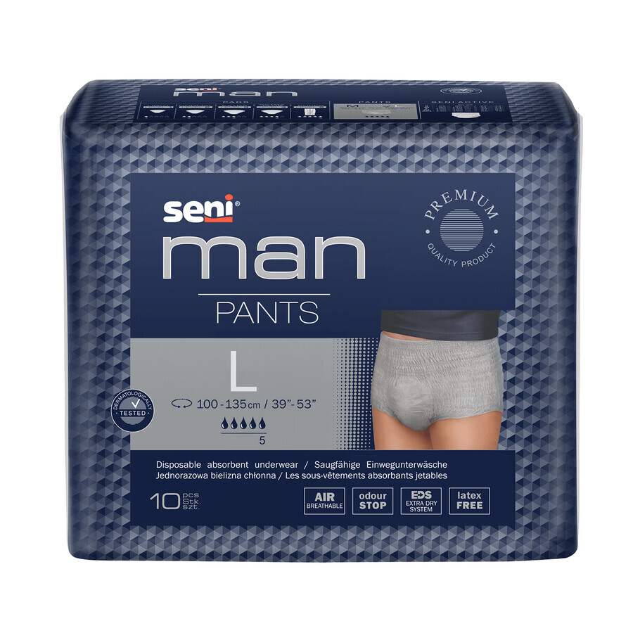 Seni Man Pants, absorberend slipje, maat L, 100-135 cm, 10 stuks