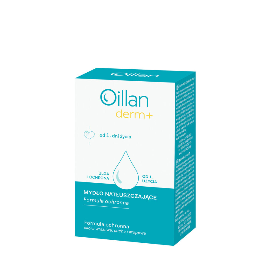 Oillan Derm+, jabón engrasante, desde el primer día de vida, 100 g