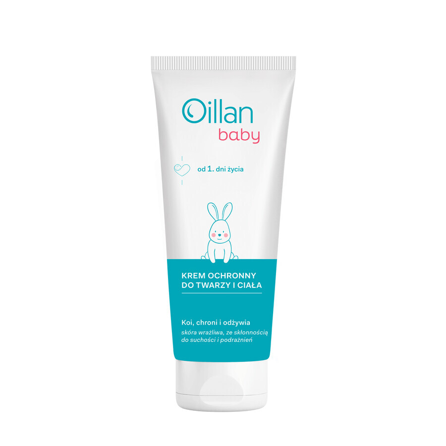 Oillan Bebé, crema protectora para cara y cuerpo, desde el primer día de vida, 75 ml