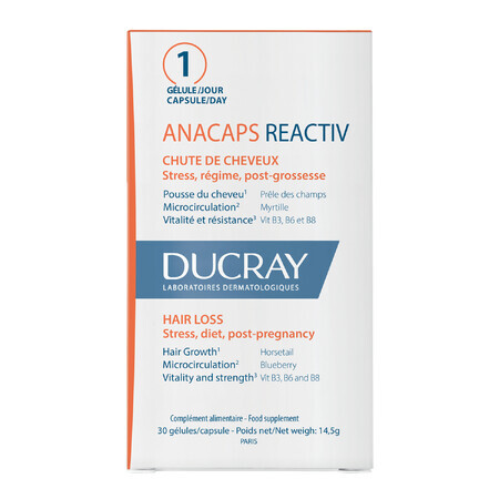 Ducray Anacaps Reactiv, 30 cápsulas