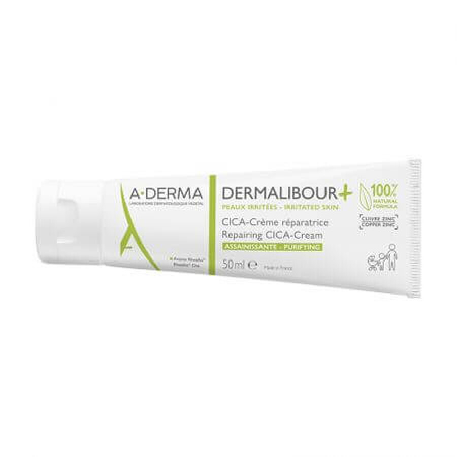 A-Derma Dermalibour+ - CICA-Crema Riparatrice Ristrutturante Purificante, 50ml