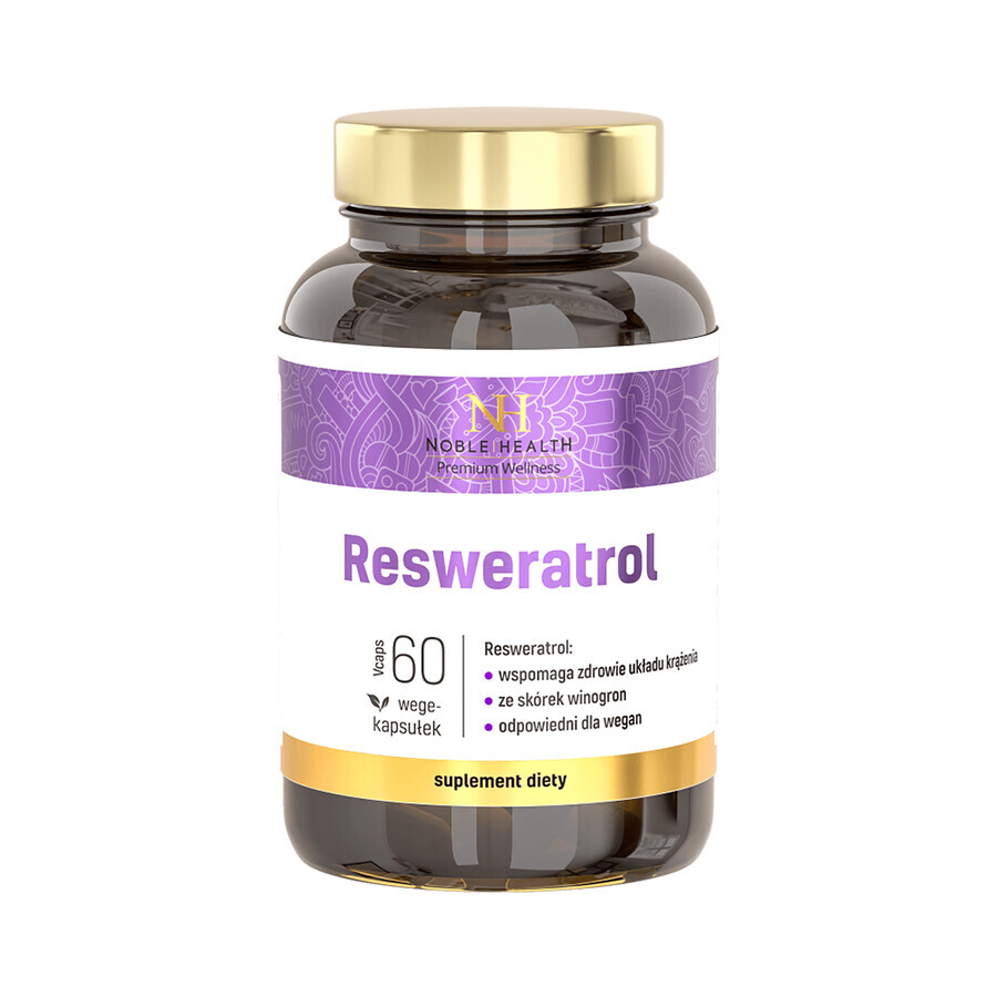 Noble Health Resveratrol, 60 cápsulas vegetales