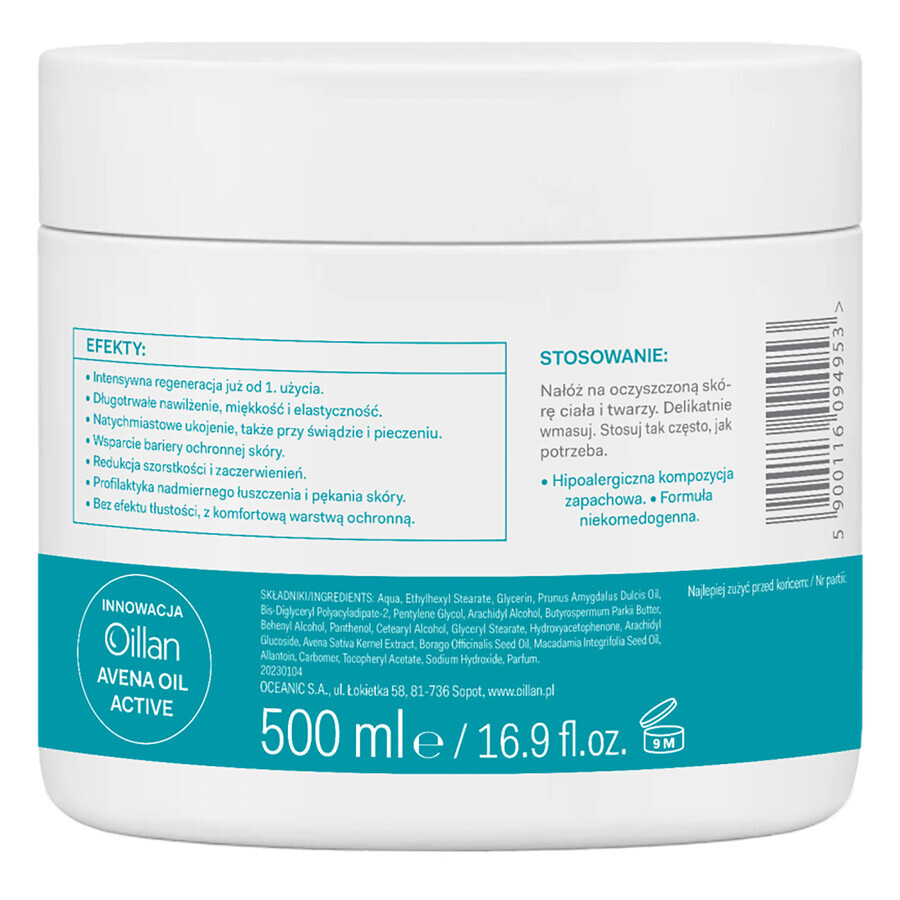 Oillan, moisturizing dermo-cream, from day 1, 500 ml