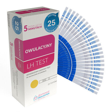 Home Laboratory LH Ovulation Test, test casero para detectar los días fértiles, tira reactiva, 25 unidades