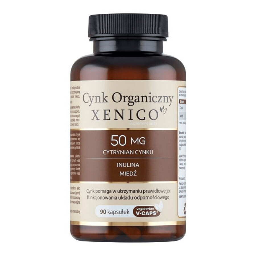 Xenico Zinc Orgánico, 90 cápsulas vegetarianas