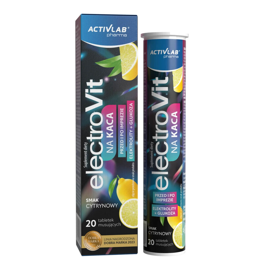 ActivLab Pharma ElectroVit Na Resaca, sabor limón, 20 comprimidos efervescentes