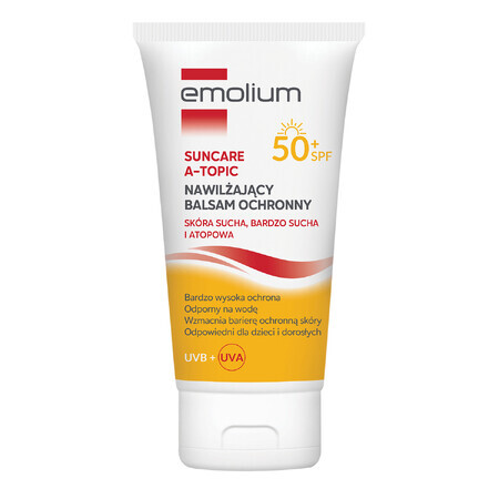 Emolium A-Topic Suncare, loción protectora hidratante, FPS 50+, 150 ml