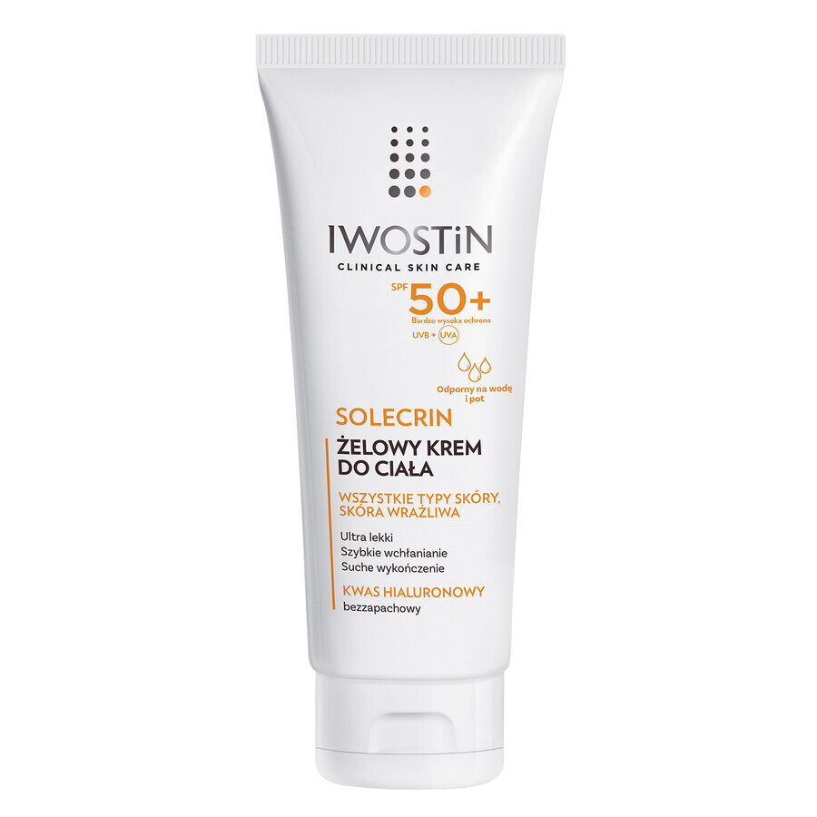 Iwostin Solecrin, crema corporal en gel, FPS 50+, 200 ml