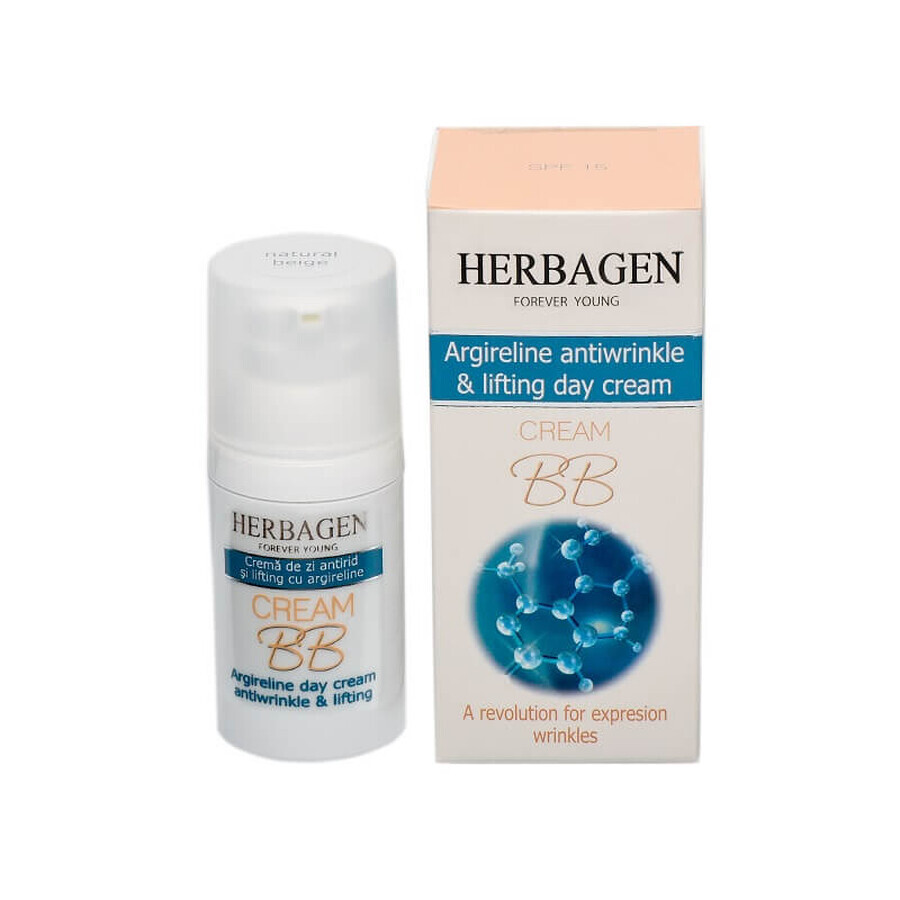 Crema BB de día antiarrugas y lifting con argireline, 30 g, Herbagen