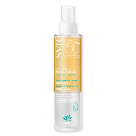 SVR Sun Secure Eau Solaire, Spray przeciwsoneczny niewidoczny bardzo lekki SPF 50+, 100 ml