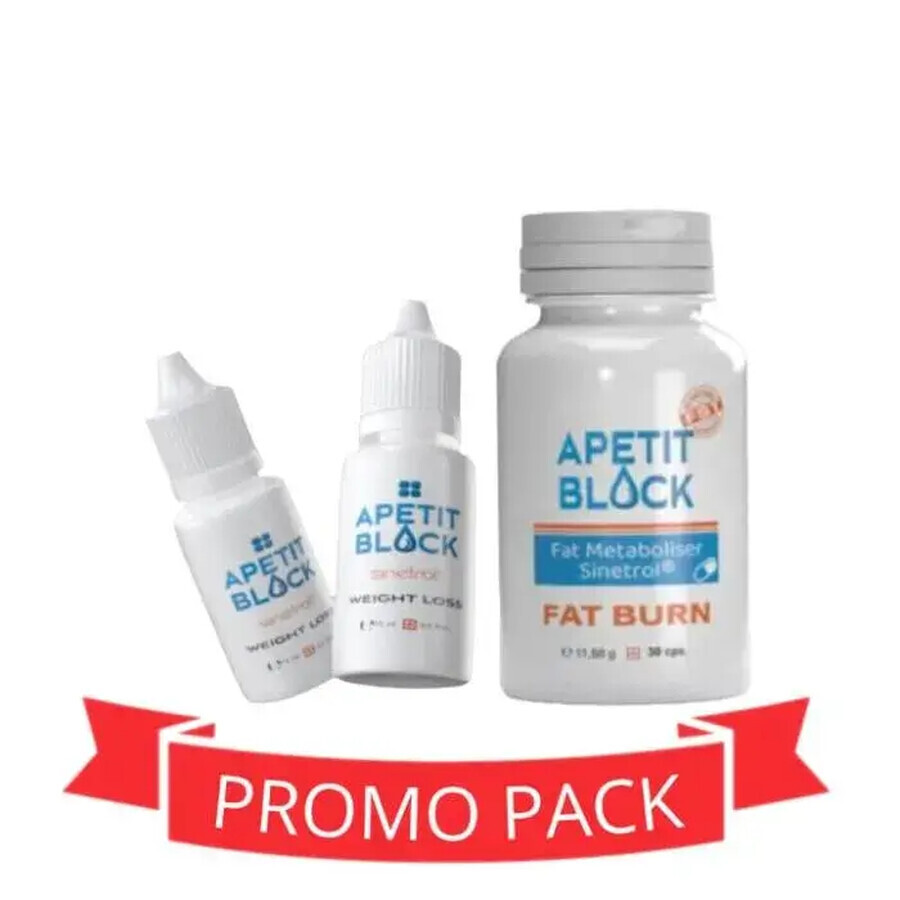 Apetit Block Sinetrol Conjunto  30 cápsulas + 2 frascos x 15 ml - para bajar de peso