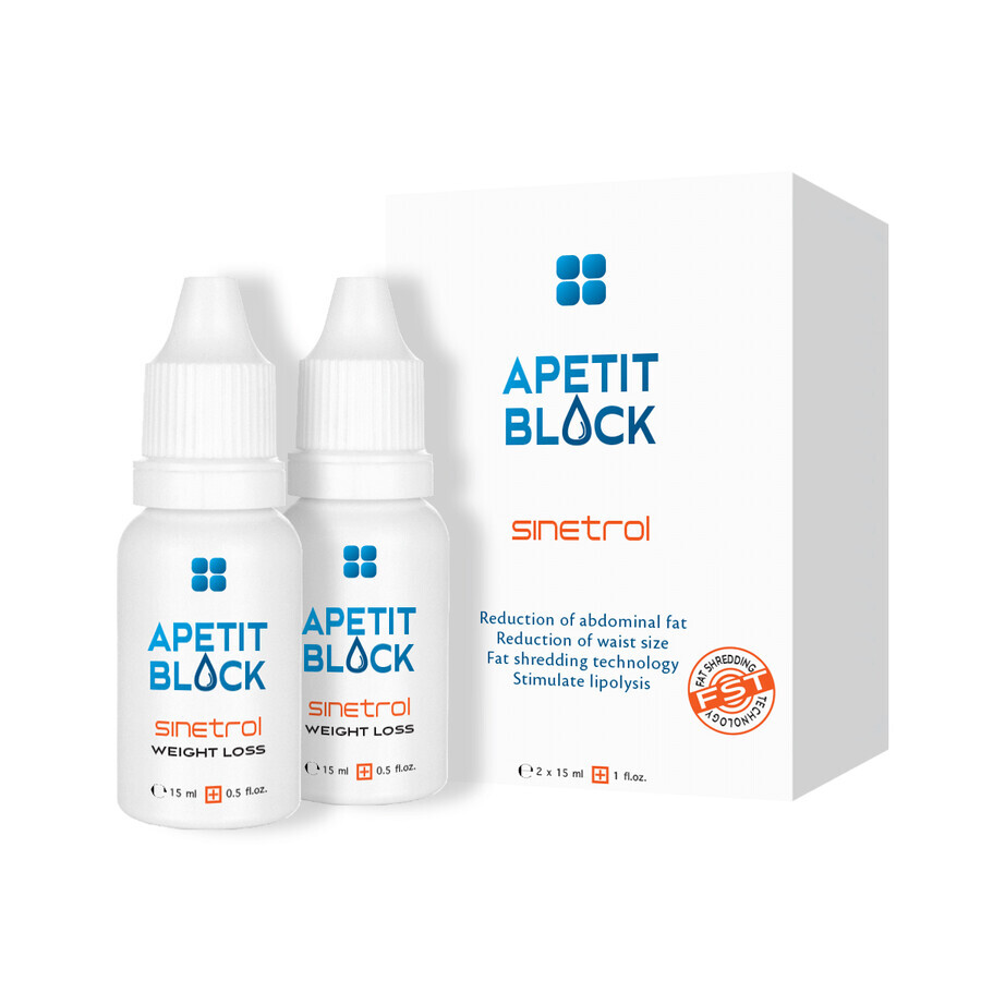 Apetit Block Sinetrol Conjunto  30 cápsulas + 2 frascos x 15 ml - para bajar de peso