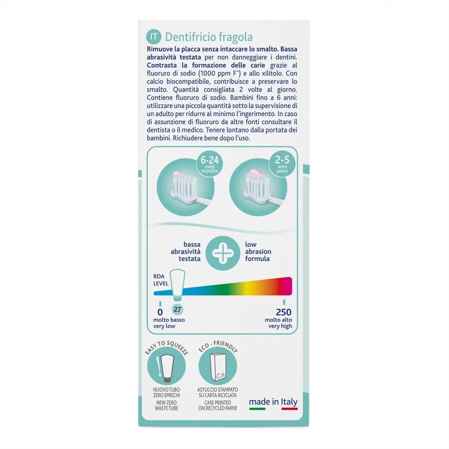 Chicco, pasta dentífrica infantil, sabor fresa, a partir de 12 meses, 50 ml ENVASE CONTAMINADO