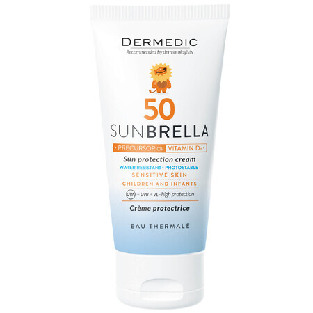 Dermedic Sunbrella Baby, crema protectora para niños y bebés, piel sensible, SPF 50, 50 g ENVASE CONTAMINADO