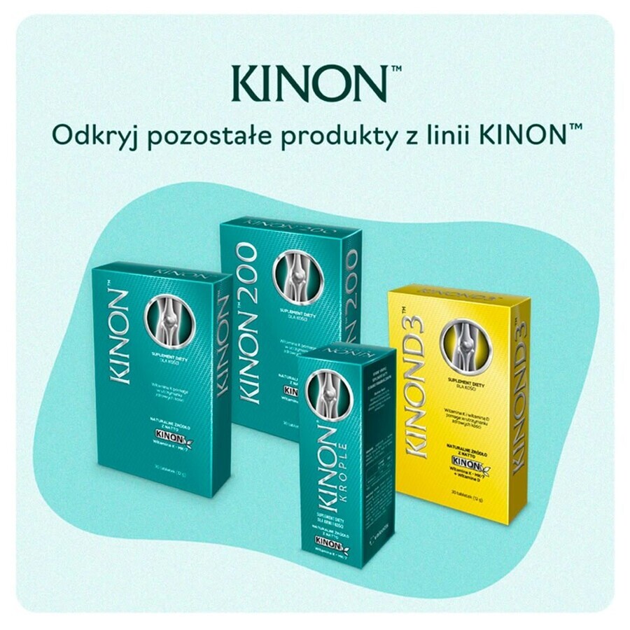 Kinon, vitamina K2-MK7 con natto 75 μg, 30 comprimidos FECHA CORTA