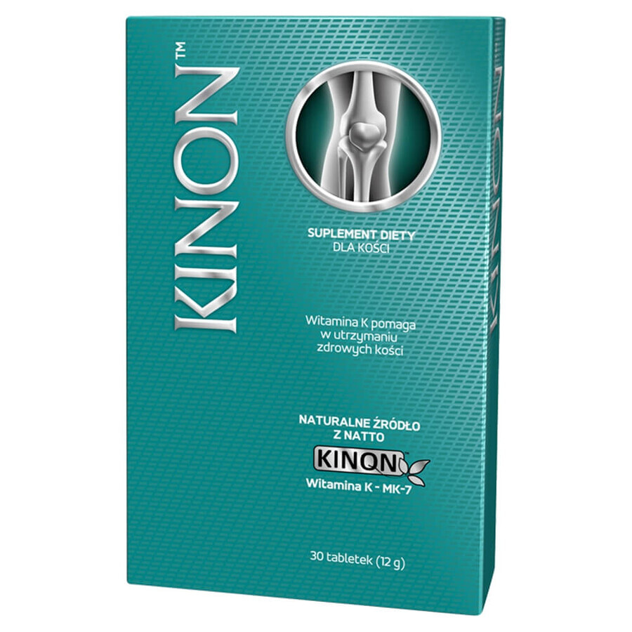 Kinon, vitamina K2-MK7 con natto 75 μg, 30 comprimidos FECHA CORTA