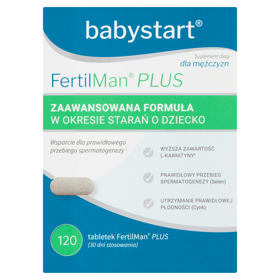 Babystart FertilMan Plus, 120 comprimidos ENVASE DEFECTUADO