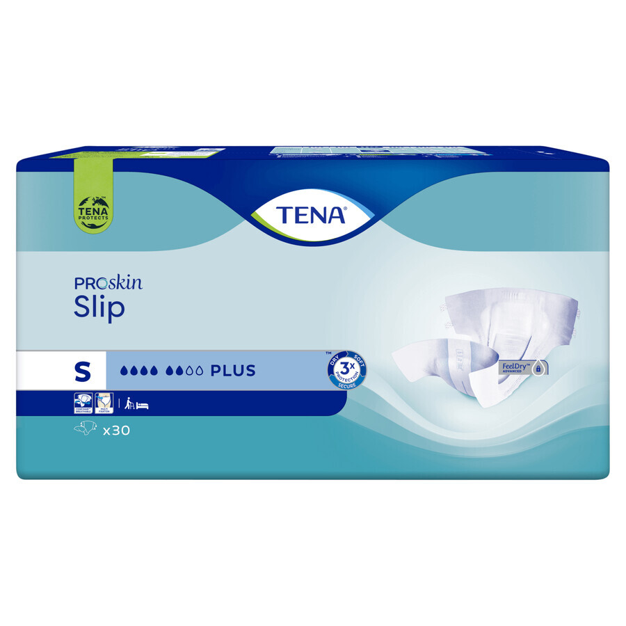 Tena Slip ProSkin, pañales, talla S, 56-85 cm, Plus, 30 unidades PAQUETE DEFECTUADO