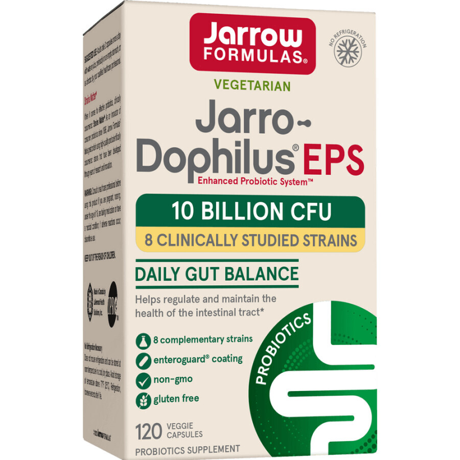 Jarrow Formulas Jarro-Dophilus EPS 10 mil millones CFU, 120 cápsulas vegetales FECHA CORTA