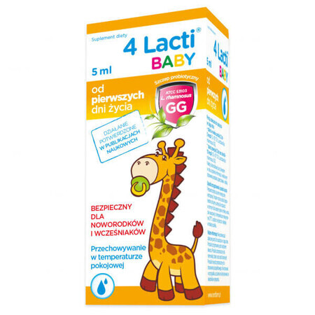 4 Lacti Baby ab den ersten Lebenstagen, Tropfen, 5 ml VERUNREINIGTE VERPACKUNG