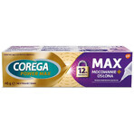 Corega Power Max Fijación + Cobertura, Crema de fijación de prótesis, neutro, 40 g ENVASE CONTAMINADO