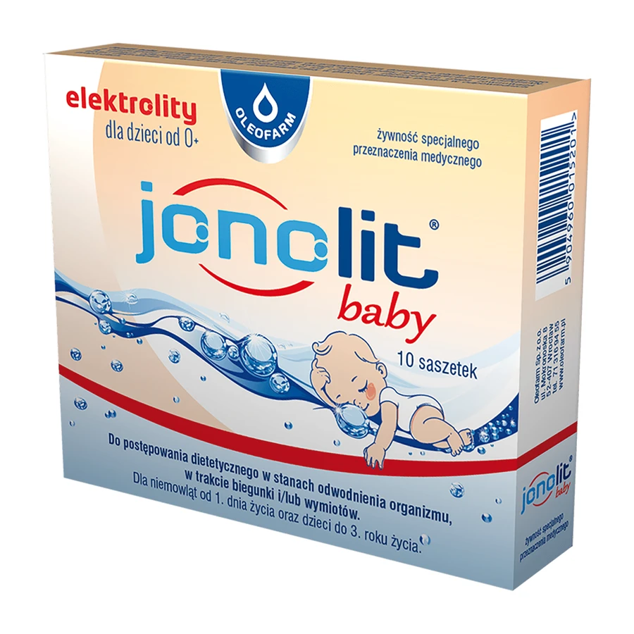 Jonolit baby, electrolito para niños desde el nacimiento, 10 bolsitas cortas