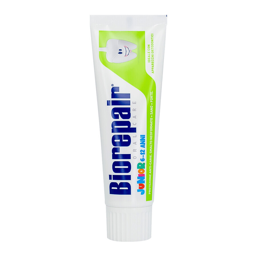 Biorepair Junior, pasta dentífrica infantil, sin flúor, menta suave, 6-12 años, 75 ml ENVASE CONTAMINADO