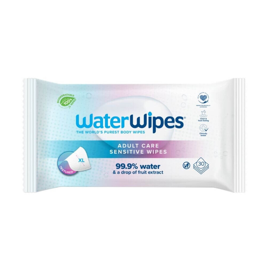 WaterWipes Bio Adult Care, toallitas húmedas a base de agua, XL, 30 piezas FECHA CORTA