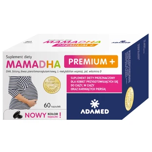 MamaDHA Premium+, 60 kapsułek USZKODZONE OPAKOWANIE